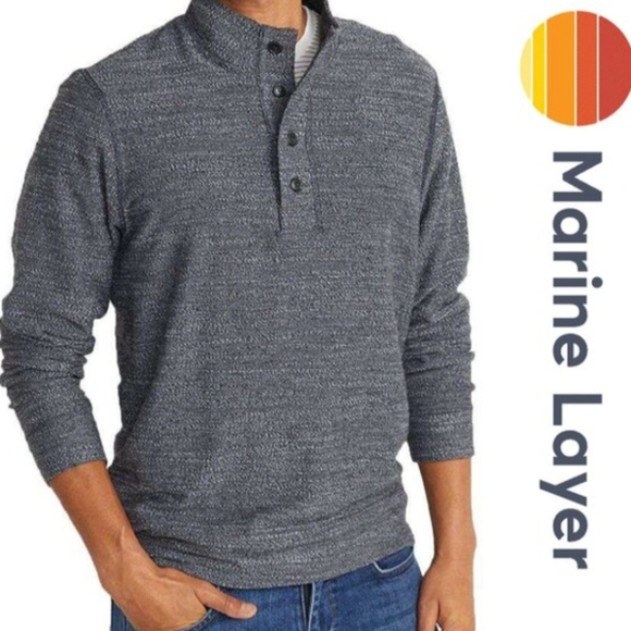 Marine Layer Other - Marine Layer sweater Mens Clayton Textured Grey Pullover Preppy Casual Size S